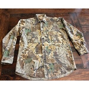 Vintage 90s Red Head Real Tree Advantage Retro Camo Shirt, Men's size Large